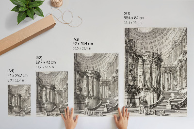 Retro poster Antiker Tempel