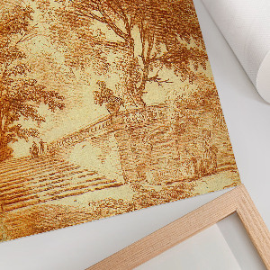 Poster auf Leinwand mit Landschaft und Treppe