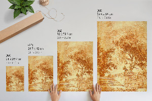 Poster auf Leinwand mit Landschaft und Treppe