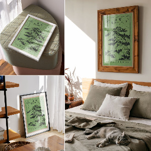 Wandposter mit Bergmotiv