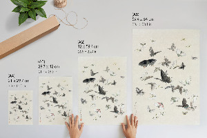 Poster Kunstdruck mit Schmetterlingen und Motten