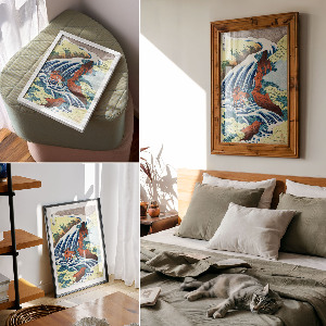 Kunstdruckposter „Yoshitsune‑Wasserfälle