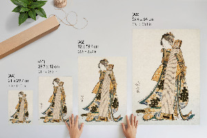 Poster auf Leinwand mit einer japanischen Frau
