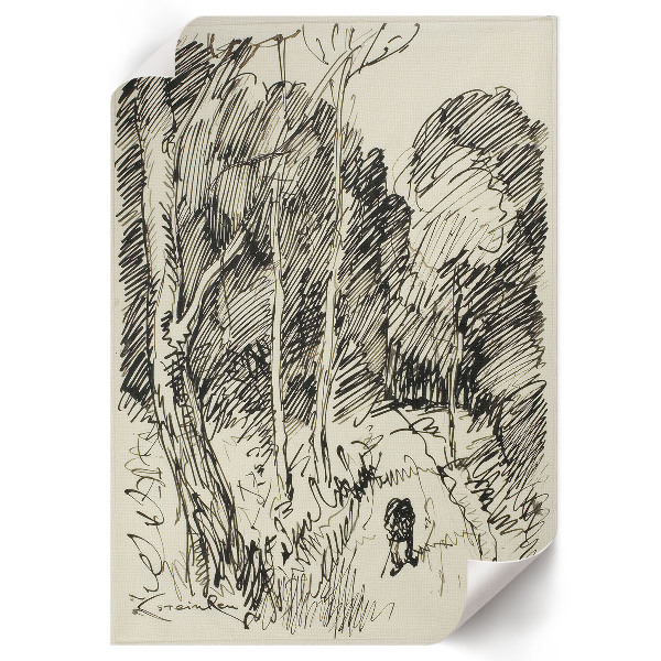 Poster-Kunstdruck mit Waldlandschaft