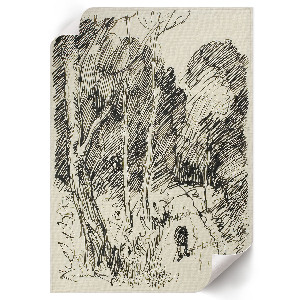 Poster-Kunstdruck mit Waldlandschaft
