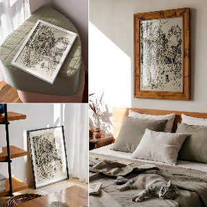 Poster-Kunstdruck mit Waldlandschaft