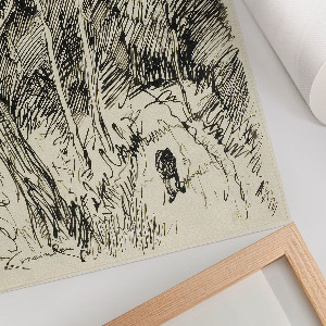 Poster-Kunstdruck mit Waldlandschaft