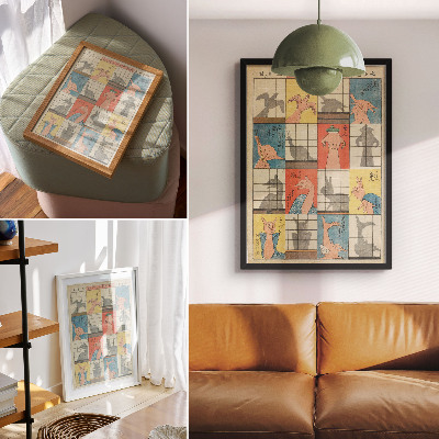 Poster kunstdruck Acht Schattenfiguren