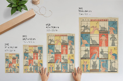 Poster kunstdruck Acht Schattenfiguren