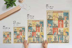 Poster-Kunstdruck „Acht Schattenfiguren“