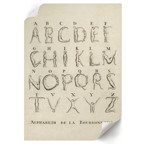Kunstdruck leinwand Das nackte Alphabet