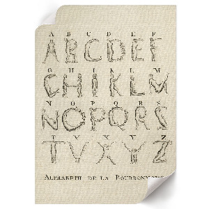Kunstdruck auf Leinwand „Das nackte Alphabet“