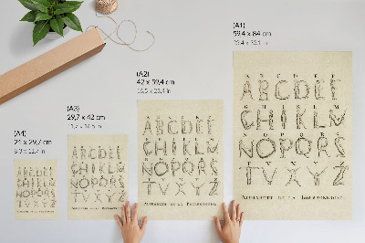 Kunstdruck leinwand Das nackte Alphabet