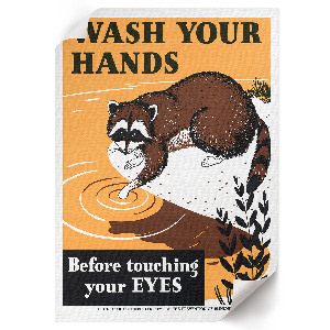 Poster auf Leinwand mit dem Motiv „Wasch deine Hände“