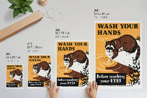 Poster auf Leinwand mit dem Motiv „Wasch deine Hände“