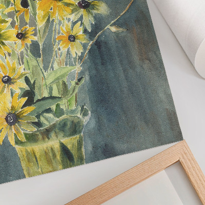Kunstdruck poster Vase mit Rudbeckien