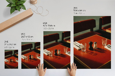 Kunstdruck leinwand Ein Tisch in einem Restaurant