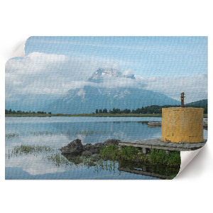 Plakat mit Bergblick