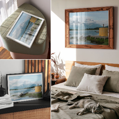 Plakat mit Bergblick