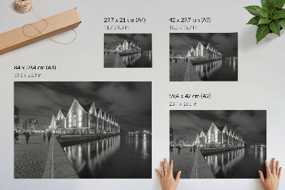Wandposter mit Motiv einer Stadt bei Nacht