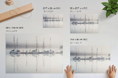 Plakat mit Motiv von Yachten auf dem Wasser