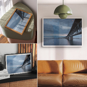 Poster mit Motiv einer Brücke in den Wolken