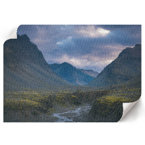 Plakat mit Berglandschaft