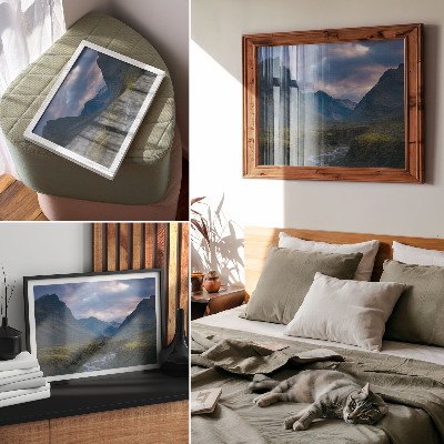 Plakat mit Berglandschaft