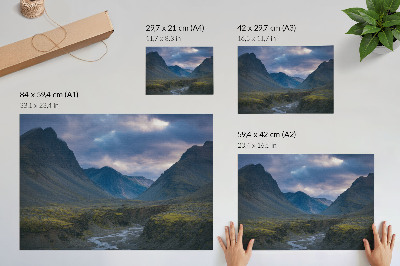 Plakat mit Berglandschaft