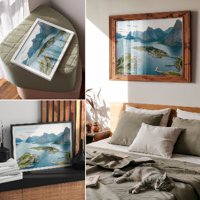 Wandposter mit Berglandschaft
