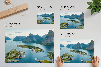 Wandposter mit Berglandschaft