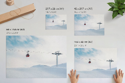 Poster mit Druck einer Winterlandschaft