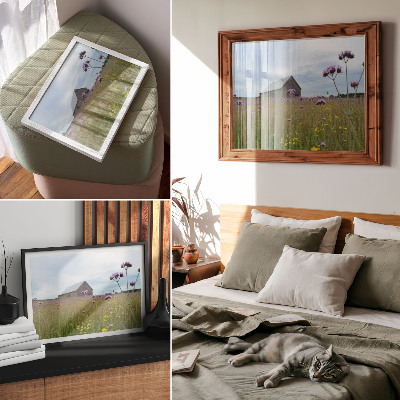 Plakat mit ländlicher Landschaft
