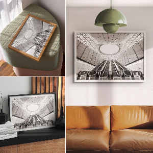 Poster mit futuristischer Architektur