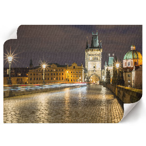Plakat mit Nachtpanorama