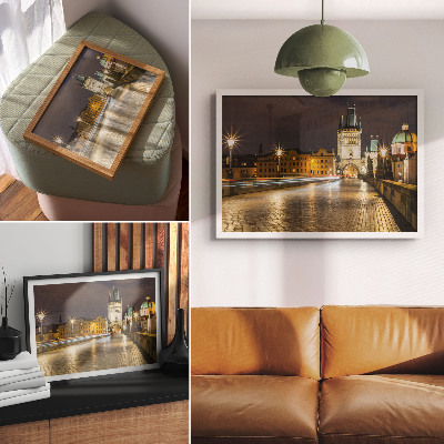 Plakat mit Nachtpanorama