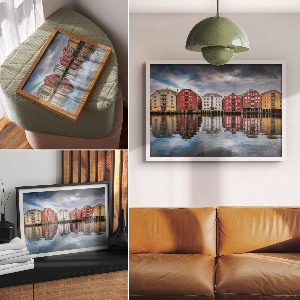 Wandposter mit Motiv 'Städtische Spiegelung'