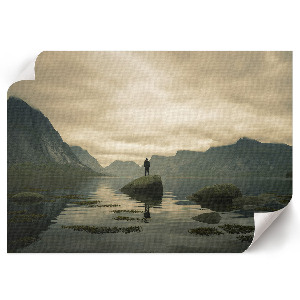Plakat mit Berglandschaft
