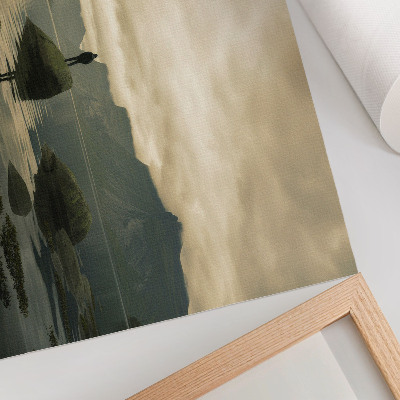 Plakat mit Berglandschaft