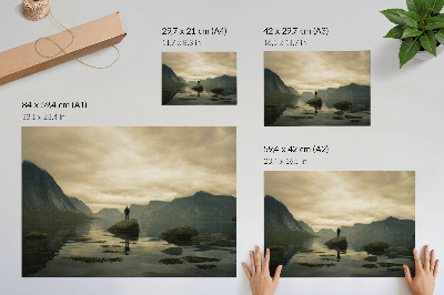 Plakat mit Berglandschaft
