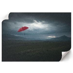 Wandposter mit Motiv eines fliegenden Regenschirms