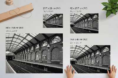 Poster mit Motiv eines klassischen Bahnhofs