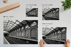 Poster mit Motiv eines klassischen Bahnhofs