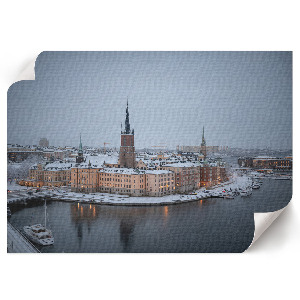 Plakat mit Winterpanorama