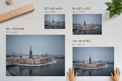 Plakat mit Winterpanorama