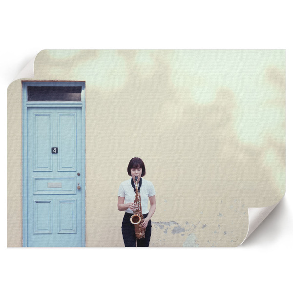 Poster mit Motiv eines Saxophonisten