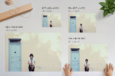 Poster mit Motiv eines Saxophonisten