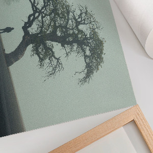 Wandposter mit Motiv eines Baumes im Nebel