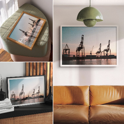 Poster mit Motiv eines Industriehafens