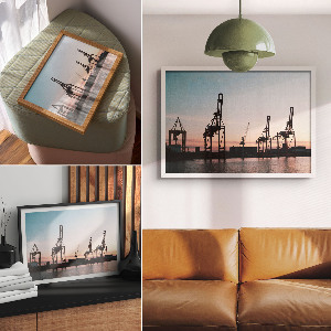 Poster mit Motiv eines Industriehafens